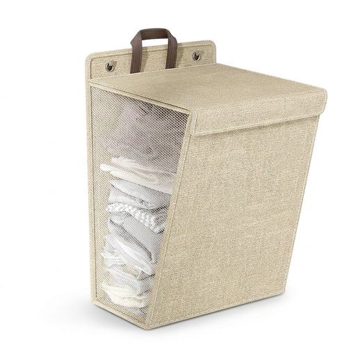 Foldable Adhesive Wall Laundry Hamper – Punch-Free Mesh Basket