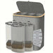 Slim Laundry Hamper — 100L or 160L Bamboo Basket with Removable Washable Bag & Handles