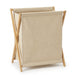 Foldable Laundry Basket with Bamboo Frame — Cotton‑Linen Hamper 40×30×38cm