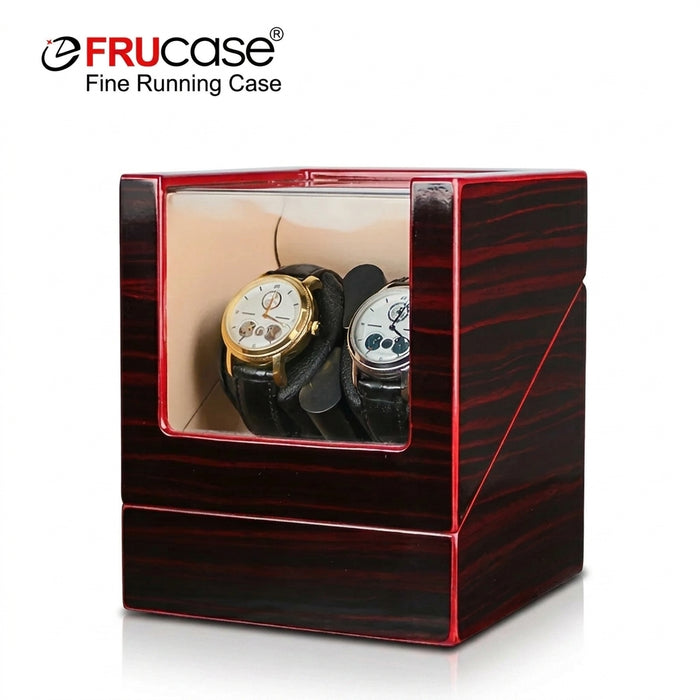 FRUCASE Wooden Watch Winder for Automatic Watches — USB or AA Battery Option