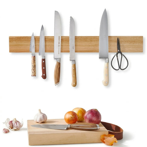 16-inch Acacia Magnetic Knife Holder — Wall-Mounted Strip with Extra-Strong Magnet