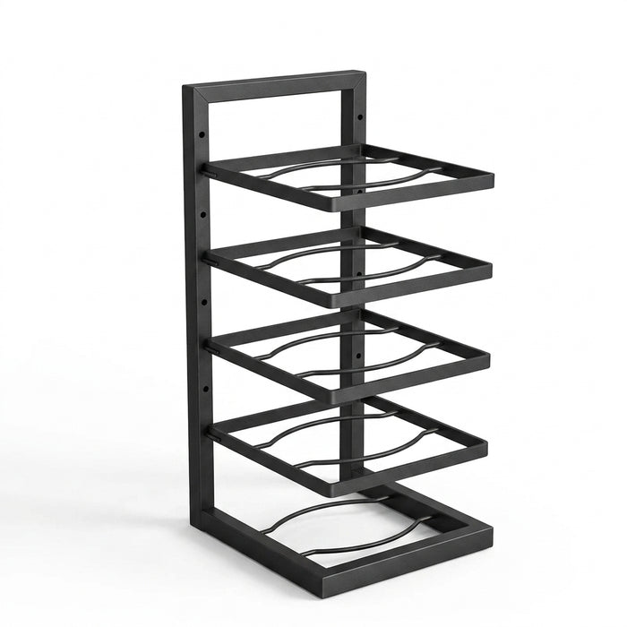 Under-Cabinet Pot & Pan Organiser Rack — Height Adjustable, Heavy-Duty Stainless Steel (3/4/5 Tier, Black)