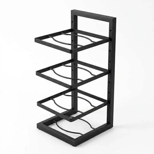 Under-Cabinet Pot & Pan Organiser Rack — Height Adjustable, Heavy-Duty Stainless Steel (3/4/5 Tier, Black)