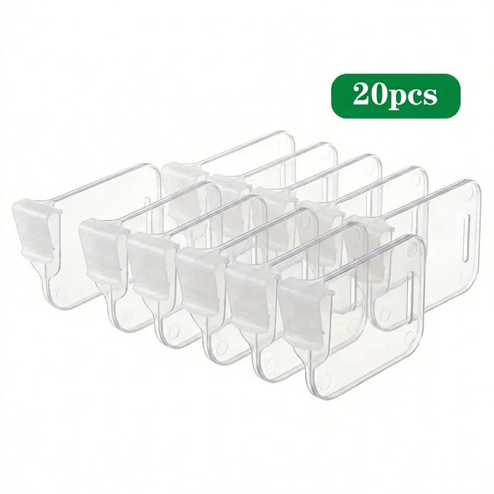 Clear Adjustable Fridge & Cabinet Dividers – Pack of 5/10/15/20
