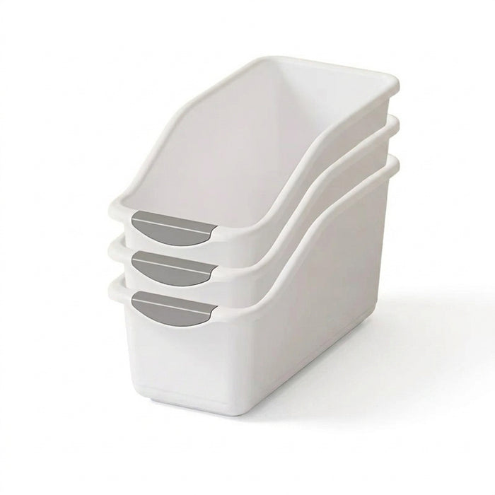 Multi‑Functional Stackable Storage Boxes — Curved Space‑Saving Plastic Organisers (1 or 3, Orange/White)
