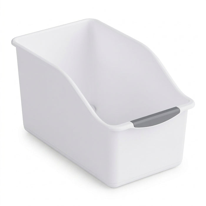 Multi‑Functional Stackable Storage Boxes — Curved Space‑Saving Plastic Organisers (1 or 3, Orange/White)