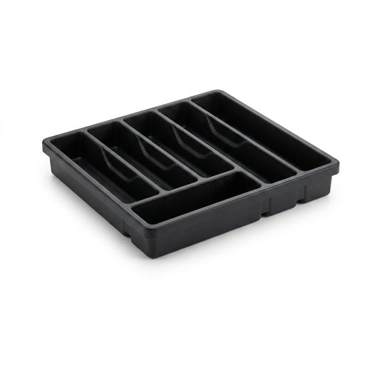 Covered Cutlery Organiser — 6-Compartment Silverware Tray with Washable Lid (PP)