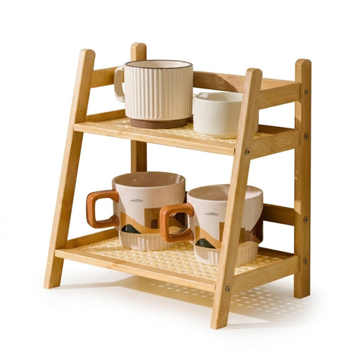 2-Tier Bamboo Spice Rack – Counter & Cabinet Organiser
