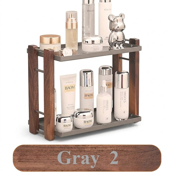 Wooden Countertop Organiser – Cosmetic & Coffee Station Shelf for Vanity