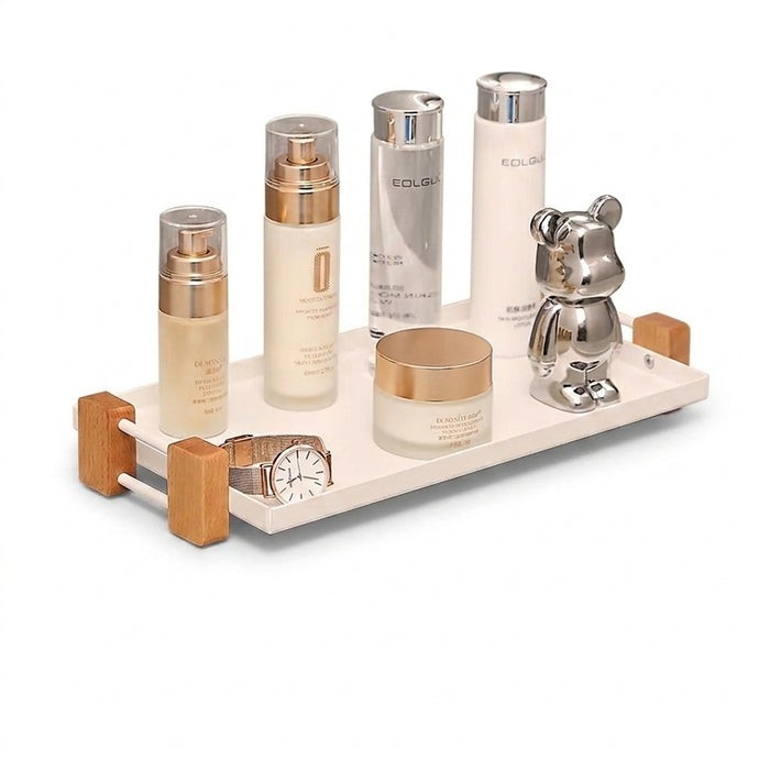 Wooden Countertop Organiser – Cosmetic & Coffee Station Shelf for Vanity