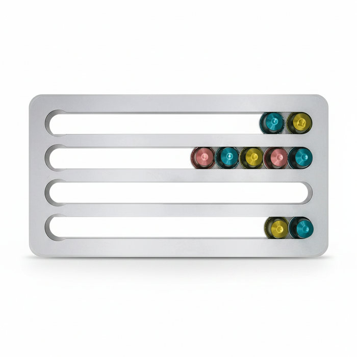 Rotating Coffee Capsule Tower – Aluminium Pod Holder for 24 or 40 Nespresso Original Capsules