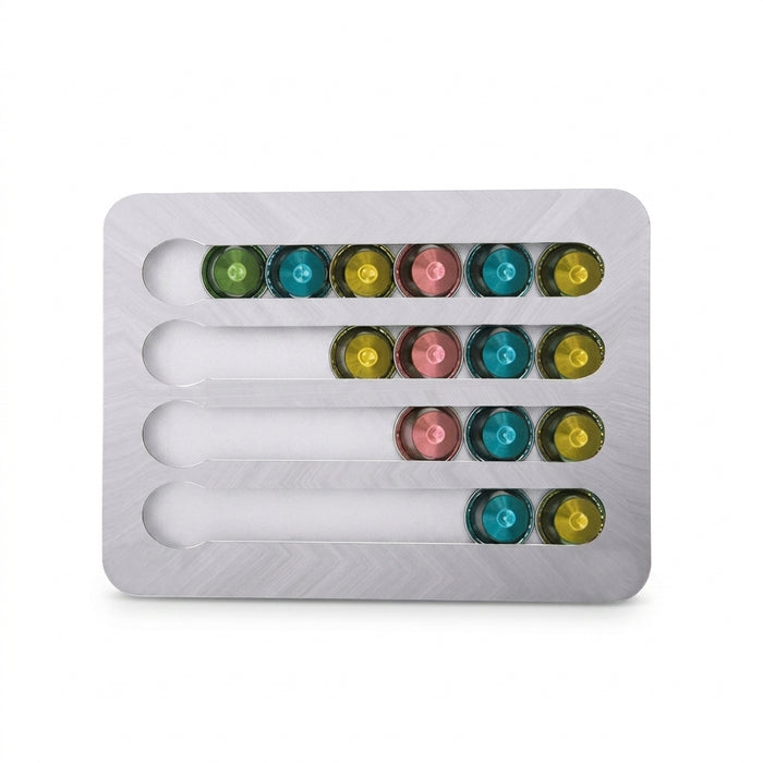 Rotating Coffee Capsule Tower – Aluminium Pod Holder for 24 or 40 Nespresso Original Capsules