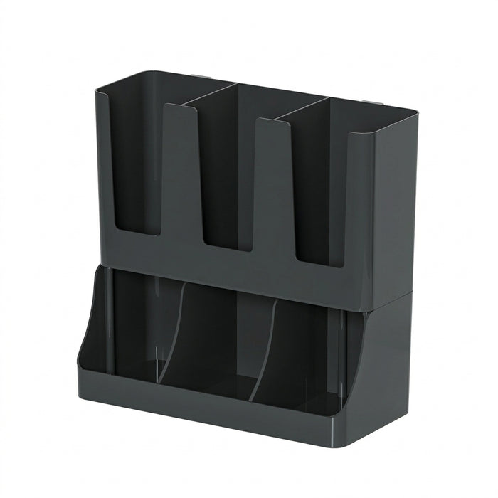 Wall-mounted Coffee Bar Organiser — Cup & Condiment Storage, White or Black