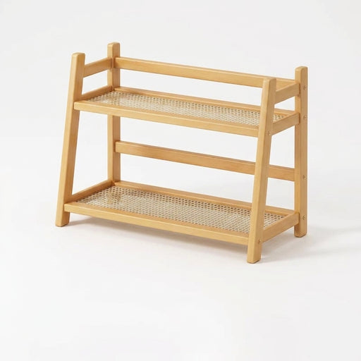 2-Tier Bamboo Spice Rack - Foldable Kitchen Counter & Cupboard Organiser