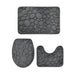 Three‑Piece Stone‑Pattern Microfibre Bathroom Mat Set — Water‑Absorbent & Non‑Slip