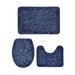 Three‑Piece Stone‑Pattern Microfibre Bathroom Mat Set — Water‑Absorbent & Non‑Slip