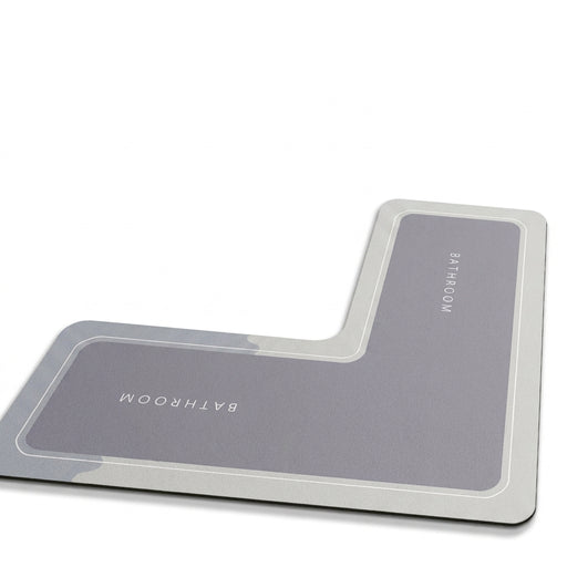 Minimalist Diatomaceous Earth Non-Slip L-Shaped Shower Door Mat