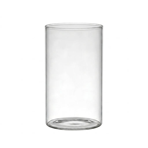 Clear Cylinder Glass Candle Holder – Lead‑Free Calcium Sodium Glass, Multiple Sizes (Candles Not Included)