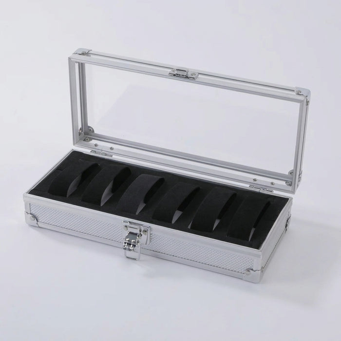 Aluminium-Frame Watch Storage Box — 6 / 12 / 24 Slot Display Case
