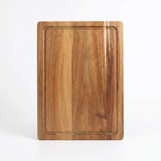 Beech Walnut Wooden Cutting Board - Rectangle Chopping & Butcher Block for Cheese & Meat