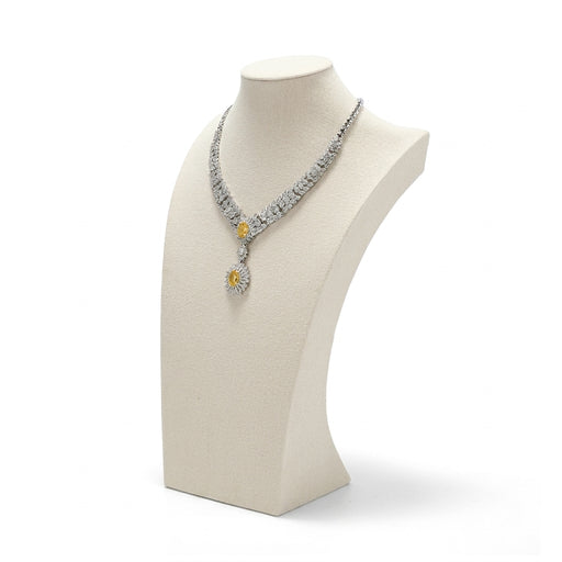 Linen Jewellery Bust Necklace Display Stand — Beige