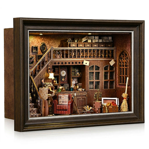 Secret Attic Book Nook Kit — 3D Wooden DIY Bookend with Light Effect