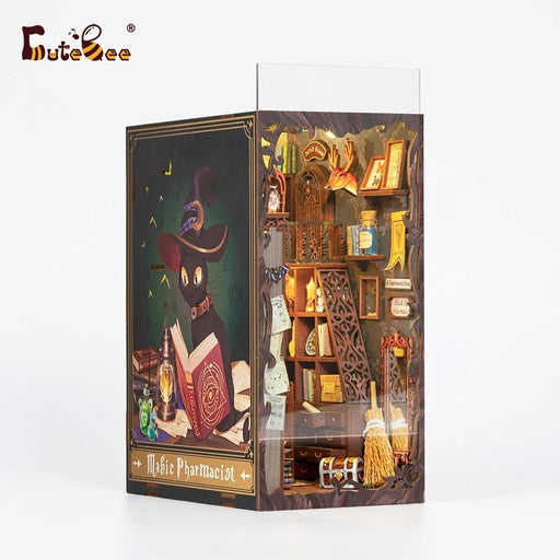 Book Nook Miniature Dollhouse Kit with Touch Light & Dust Cover — Nebula Common Room