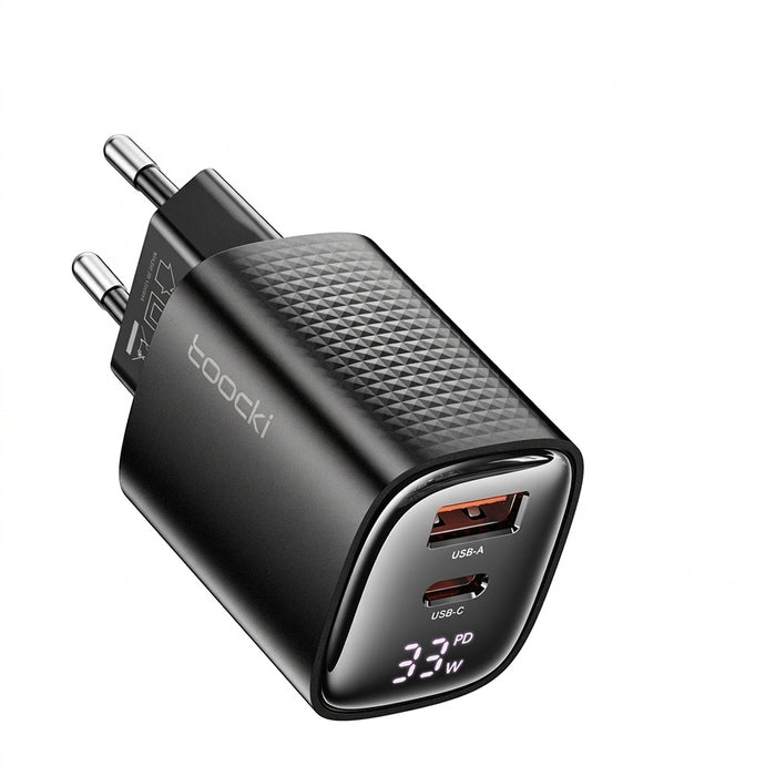GaN USB‑C Fast Charger 33W / 40W / 67W (PD & QC) — Digital Display on 33W & 67W, EU & KR Plug