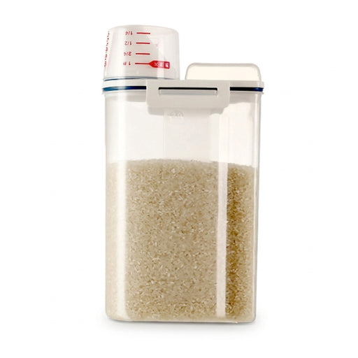 Airtight Rice Storage Container with Clear Scale — Double-Sealed for Cereal, Flour & Rice
