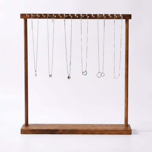 Solid Wood Jewellery Display Stand – Countertop Necklace & Bracelet Rack