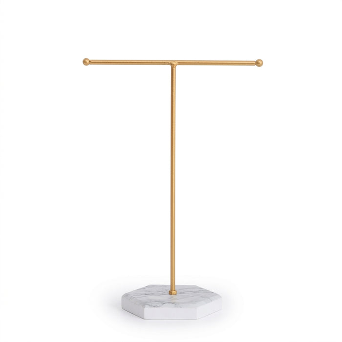 T-shaped Jewellery Display Stand — Wood & Metal, Gold and Black options