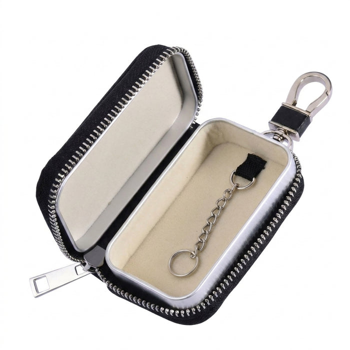 Key Fob Signal-Blocking Pouch — PU Leather Faraday Case, Anti‑Theft