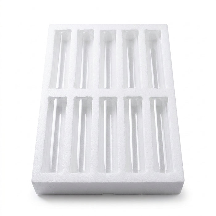 Pack of 10 Glass Candle Tubes 5 cm x 25 cm – Transparent Wedding Props