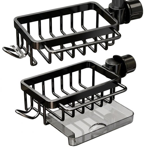 Kitchen Sink Faucet Organiser — Rustproof Adjustable Sponge & Brush Holder