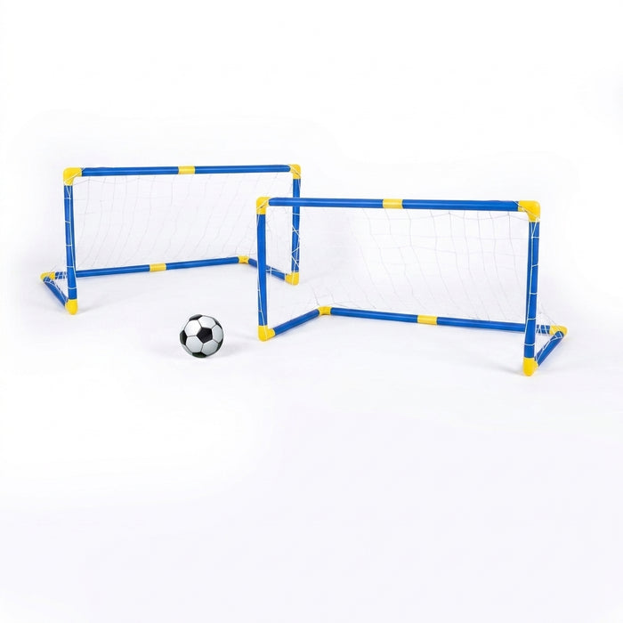 2-Pack Kids Football Goals with Ball — Portable Indoor & Outdoor Training Set