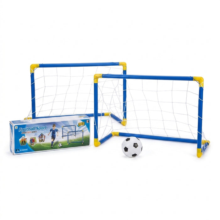 2-Pack Kids Football Goals with Ball — Portable Indoor & Outdoor Training Set