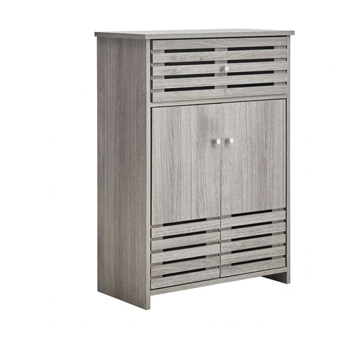 Modern Wooden Freestanding Bathroom Cabinet - Grey Oak, 60 x 30 x 85cm
