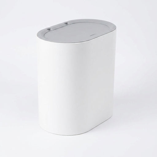 Slim Press-Top Bin with Lid and Wheels — Small Kitchen & Bathroom Waste Basket