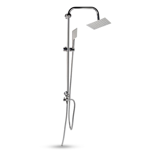 Square Stainless Steel Shower Head Set with 8-inch Rainfall & Mixer
