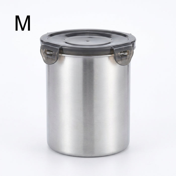 Stainless Steel Airtight Food Storage Jar — 500ml / 900ml / 1400ml, Sealed Canister with Locking Clamp