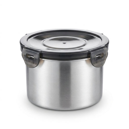 Stainless Steel Airtight Food Storage Jar — 500ml / 900ml / 1400ml, Sealed Canister with Locking Clamp