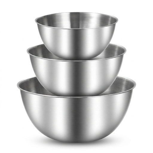 3-piece Stainless Steel Mixing Bowl Set with Measurement Marks