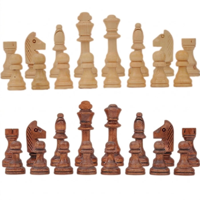 Wooden 32-Piece Chess Set — King 110mm with Leather Board, Gift for Teens & Adults