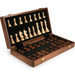 15" x 15" Folding Walnut Chess Set with Solid Wooden Pieces