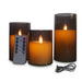 3-piece USB Rechargeable LED Pillar Candles with Remote & Timer