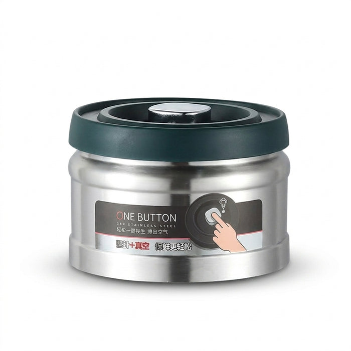 Stainless Steel Vacuum Coffee Canister — Airtight Storage for Beans, Tea & Dry Foods