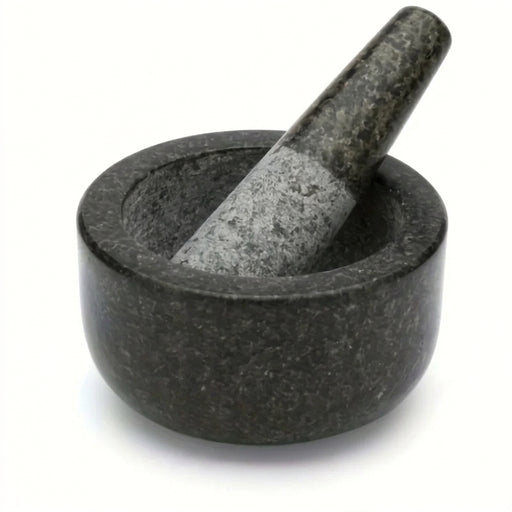 Polished Granite Mortar and Pestle for Herbs, Salsa & Avocado (3.74 x 1.97in)