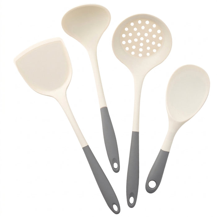 4-piece Silicone Kitchen Utensil Set — Pot Shovel, Slotted Spoon, Soup Spoon & Ladle