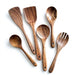 Natural Teak Wooden Kitchen Utensil Set — Modern, Eco-Friendly