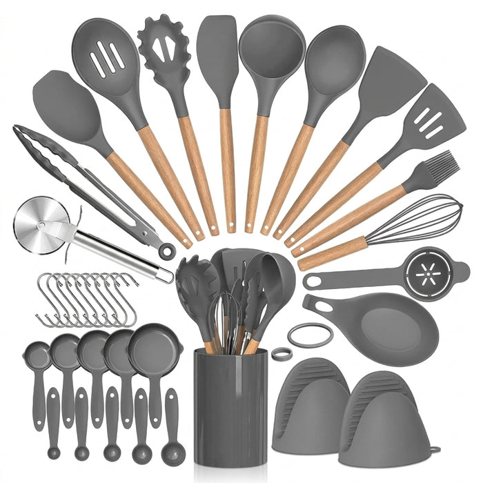 36-piece Silicone Cooking Utensil Set with Holder